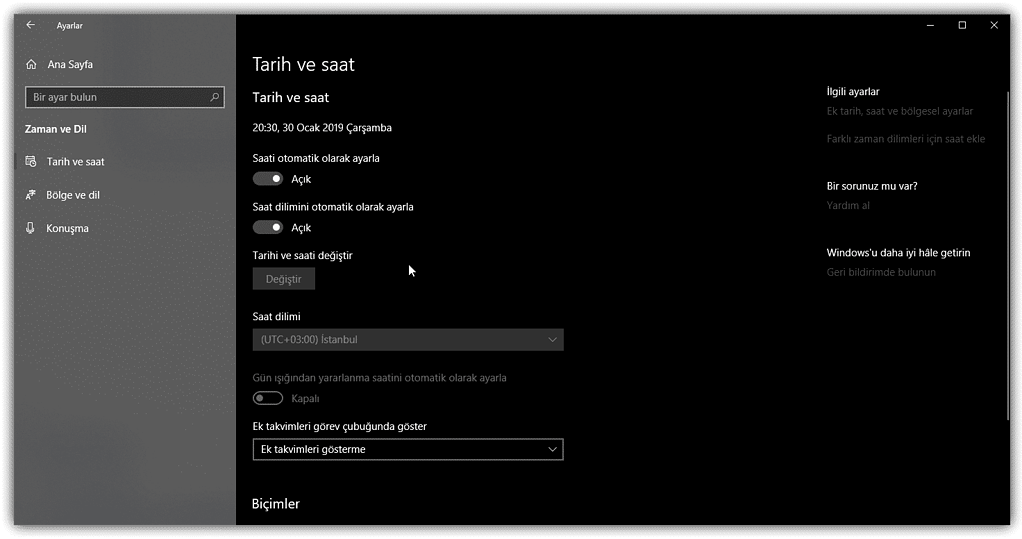 windows saat senkronize etme