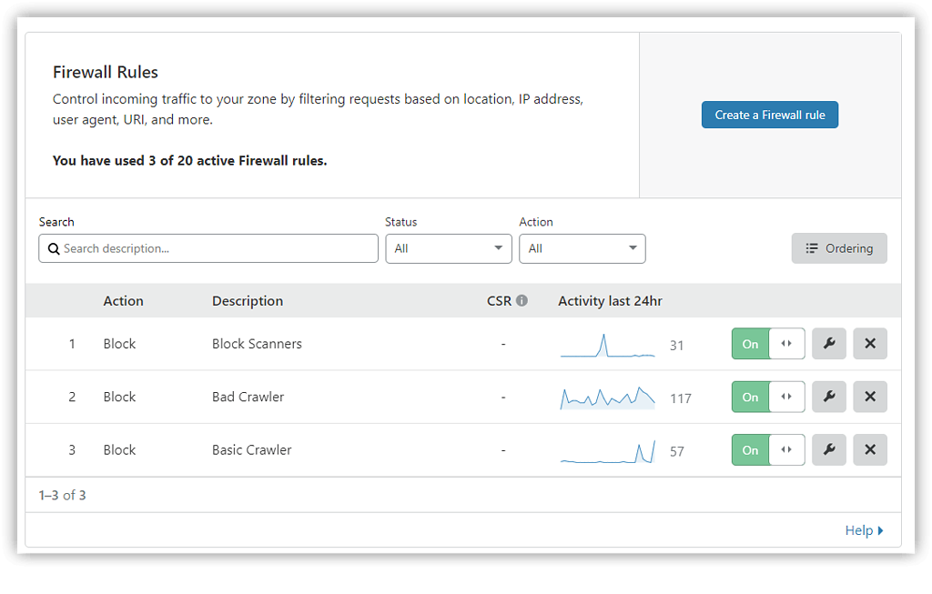 cloudflare firewall preview, cloudflare güvenlik duvarı önizleme, cloudflare firewall yapılandırma örneği